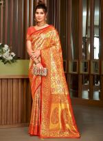 Silk Red Traditional Wear Weaving Saree